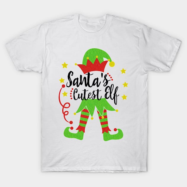 Santa's Cutest Elf Cute Christmas Gifts For Kids Boys Girls T-Shirt by William